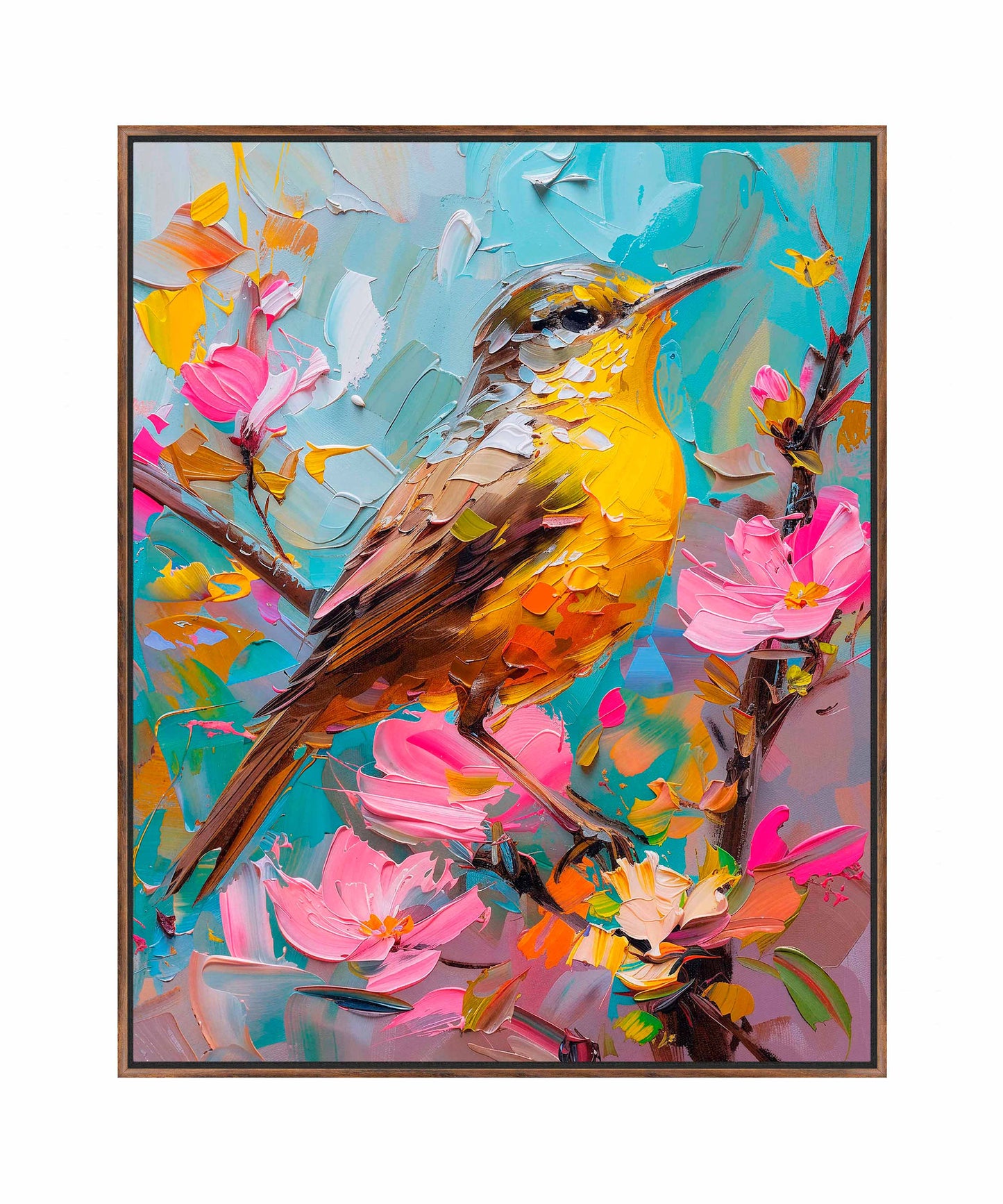 Spring Symphony - Warbler Among Blossoms - Gallery Wrapped Canvas