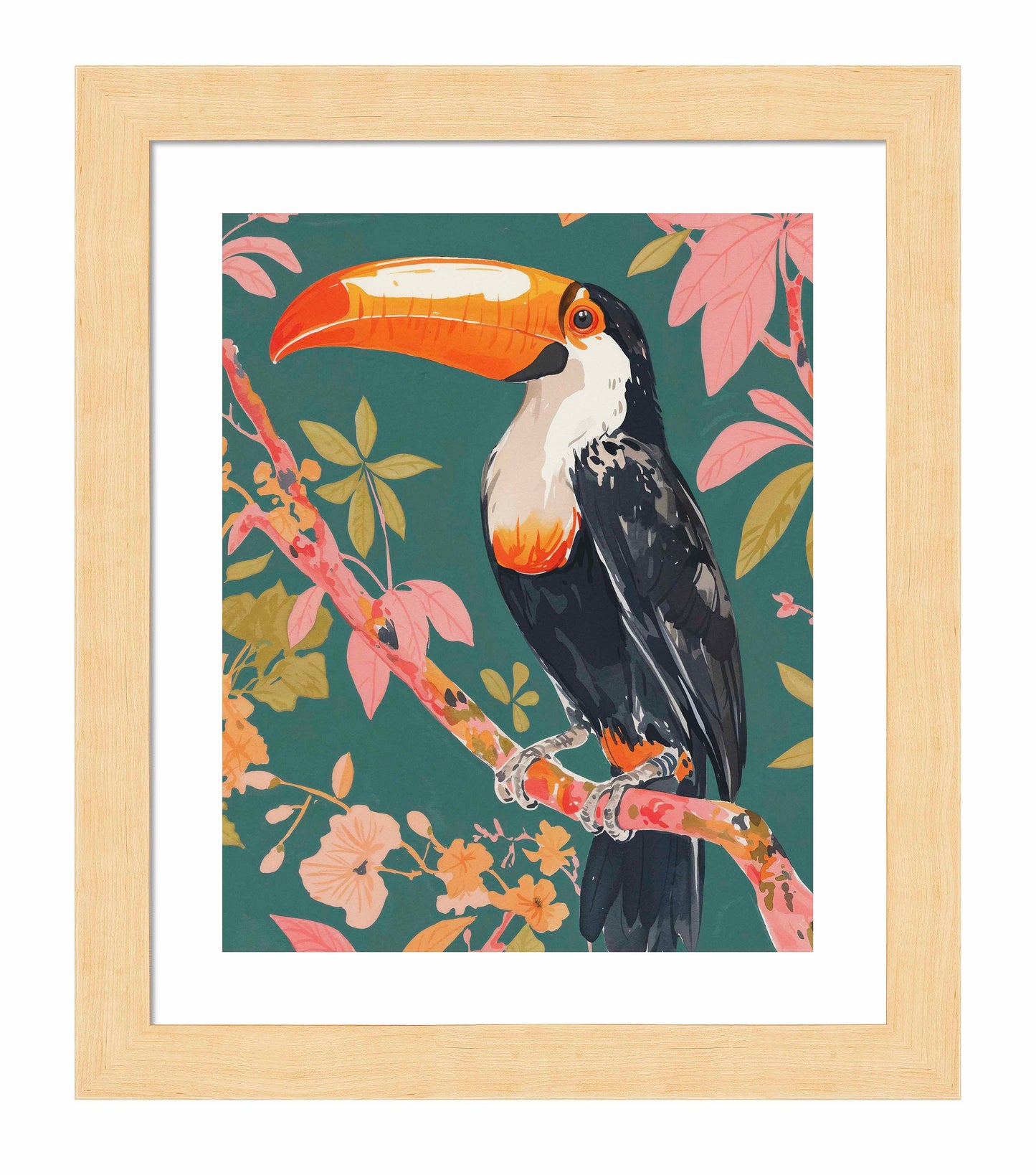 Tropical Splendor - Toucan in Blooming Canopy - Art Prints