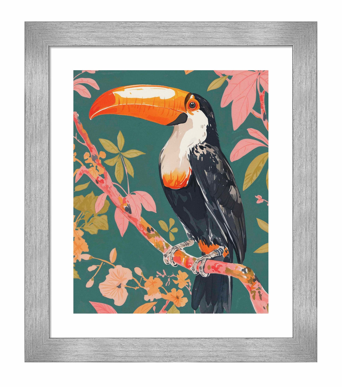 Tropical Splendor - Toucan in Blooming Canopy - Art Prints