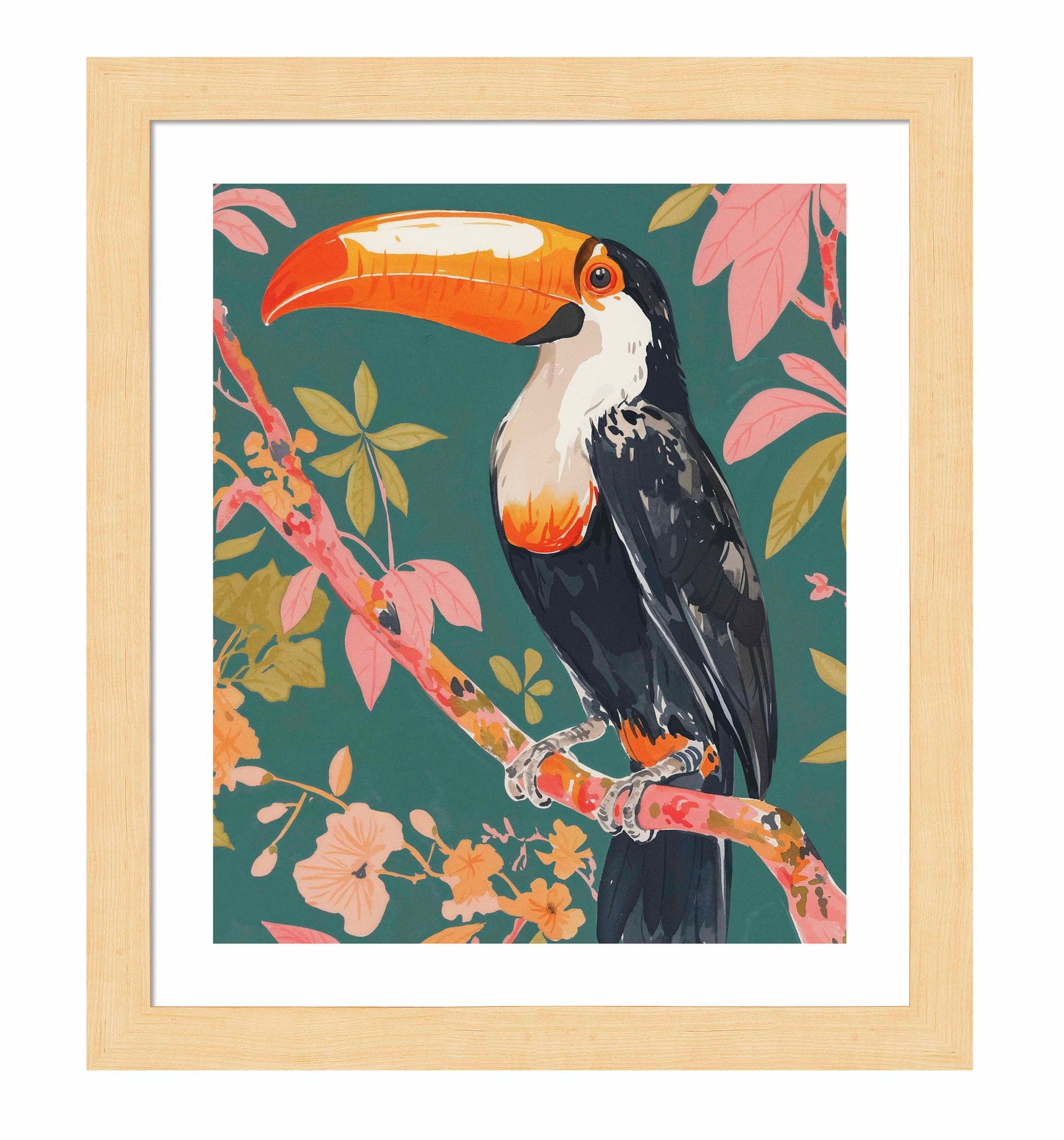 Tropical Splendor - Toucan in Blooming Canopy - Art Prints