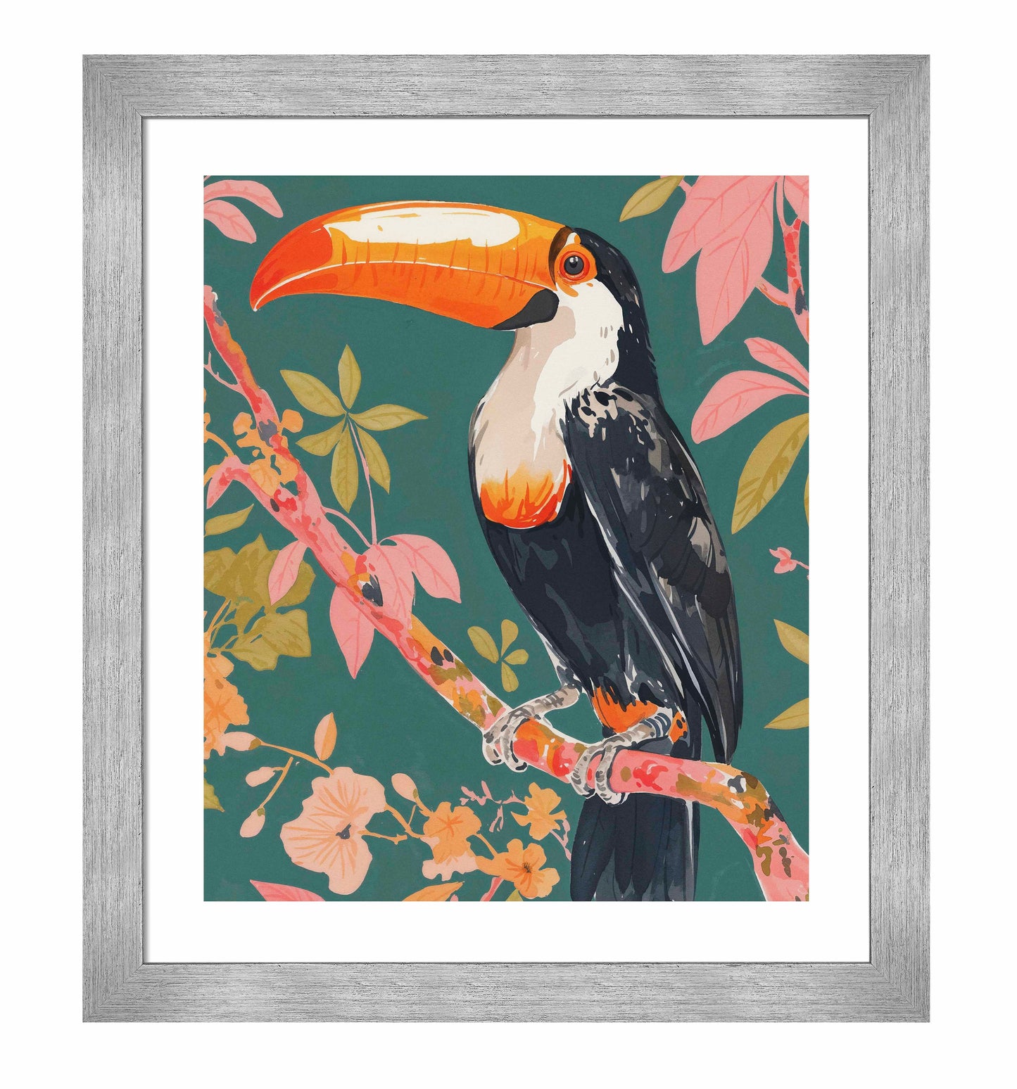 Tropical Splendor - Toucan in Blooming Canopy - Art Prints