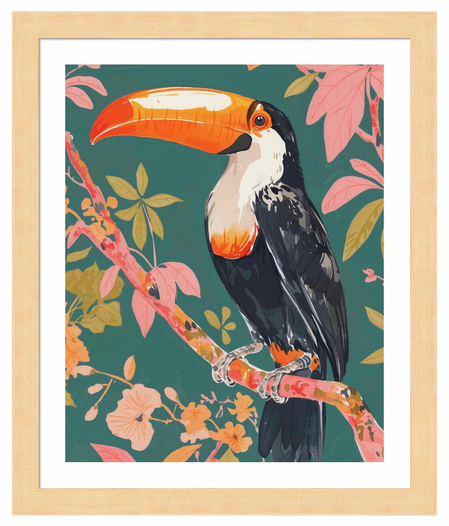 Tropical Splendor - Toucan in Blooming Canopy - Art Prints