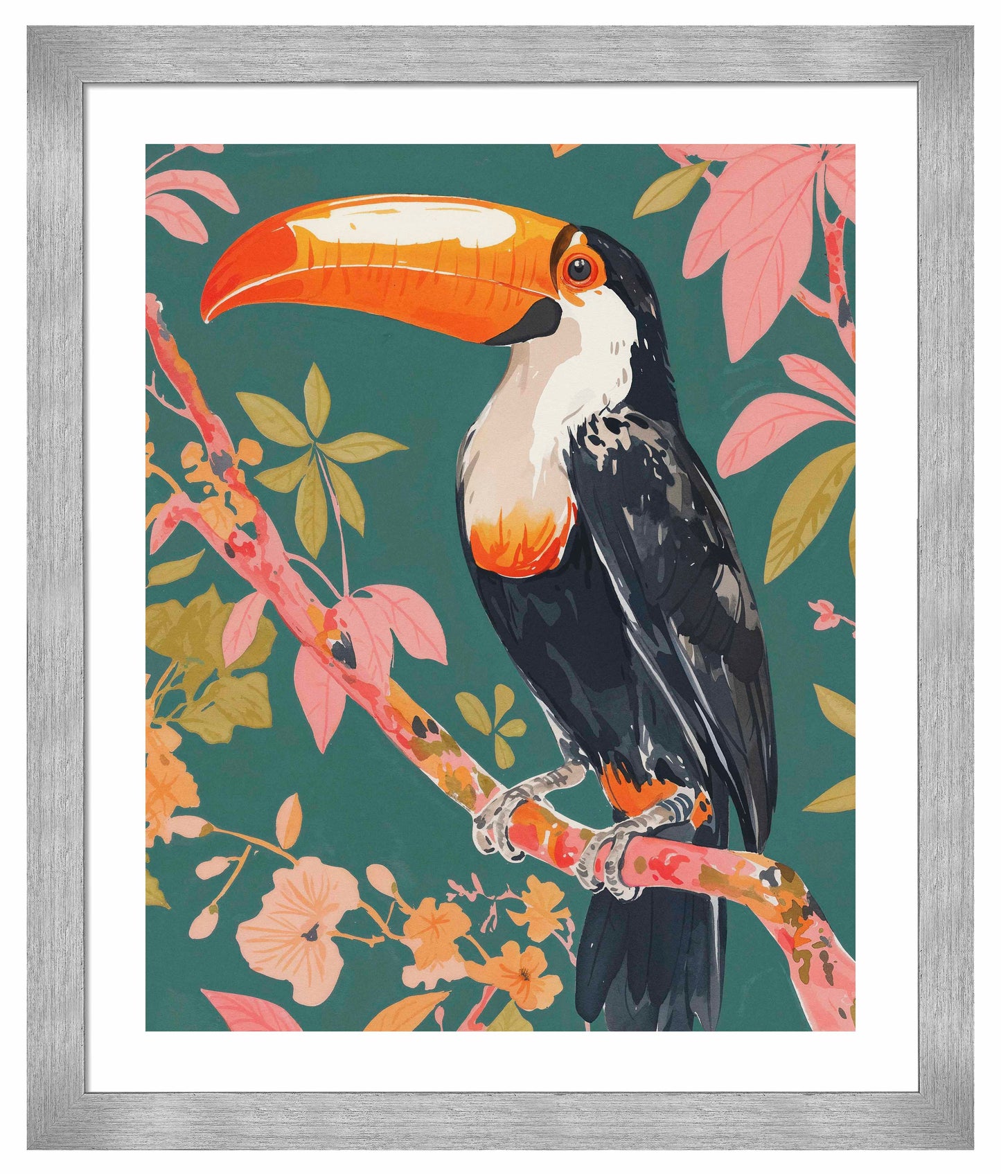 Tropical Splendor - Toucan in Blooming Canopy - Art Prints