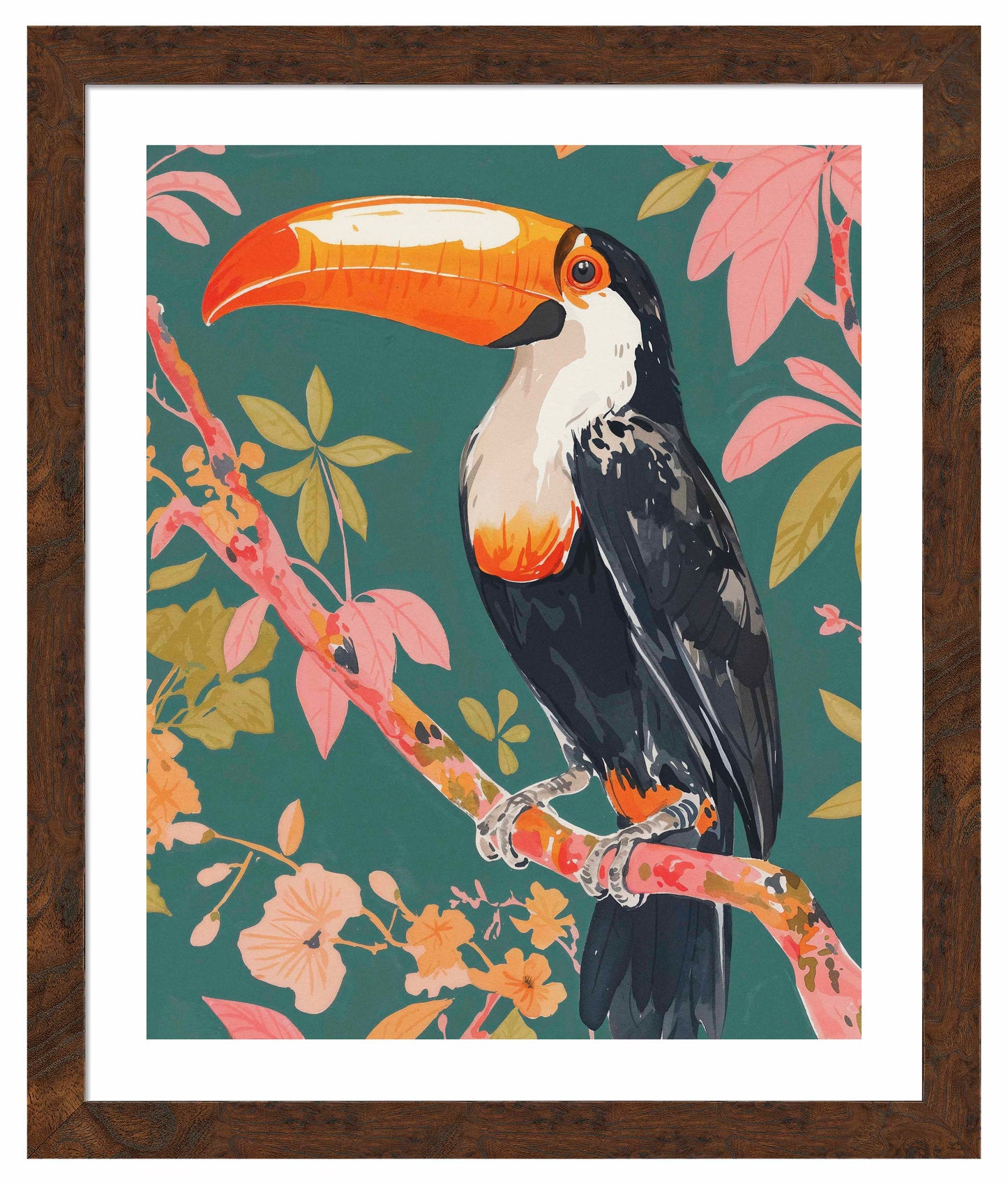 Tropical Splendor - Toucan in Blooming Canopy - Art Prints