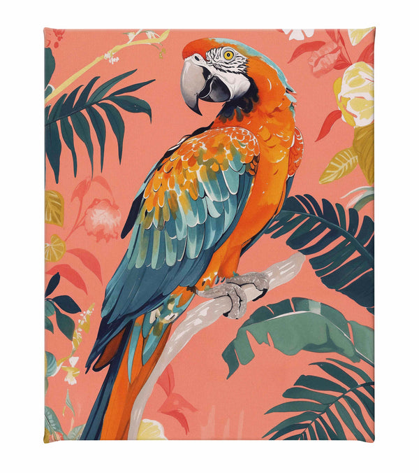 Vibrant Echoes - Macaw - Gallery Wrapped Canvas