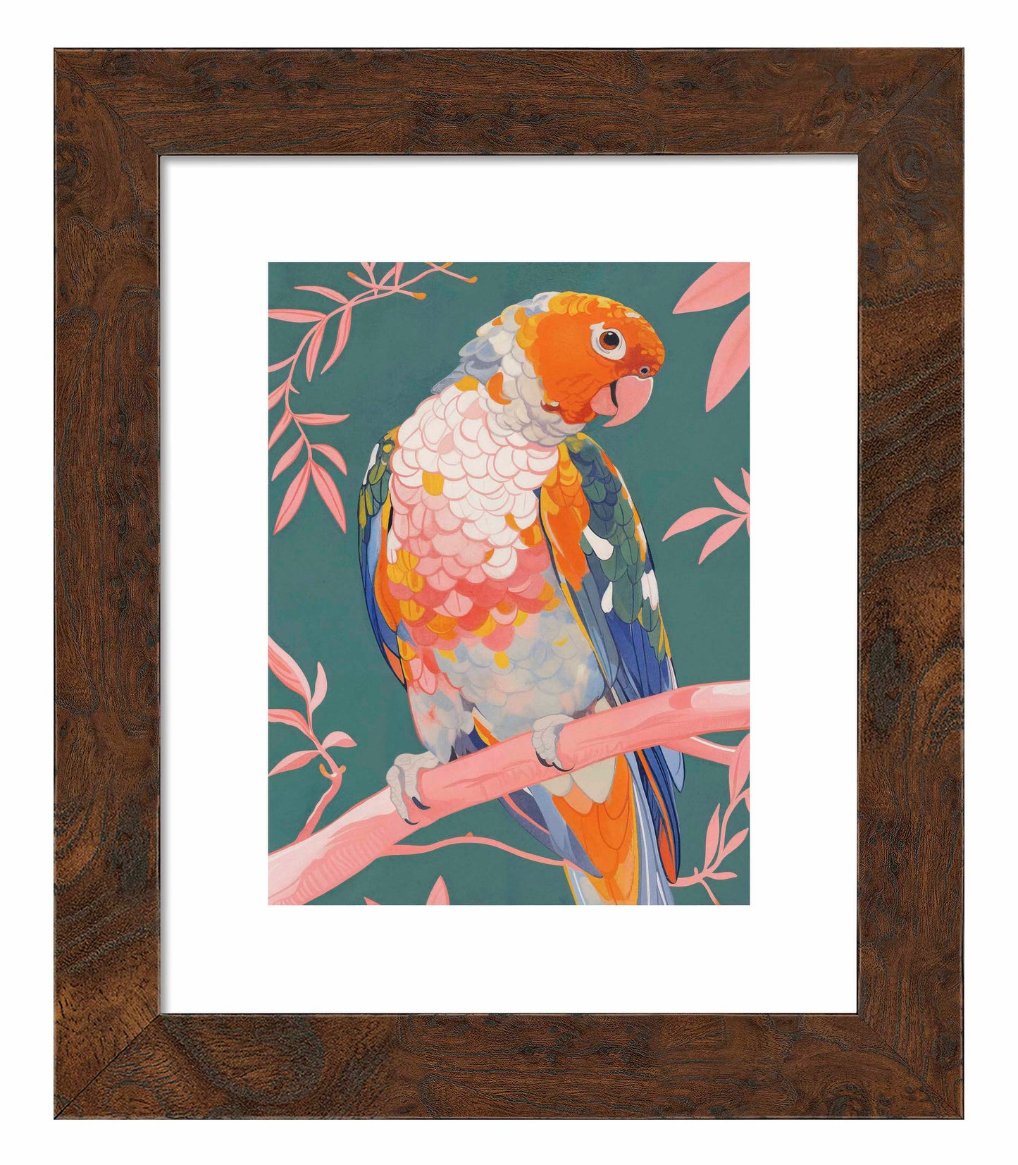 Prismatic Perch - Sun Conure in Dreamy Grove - Art Prints