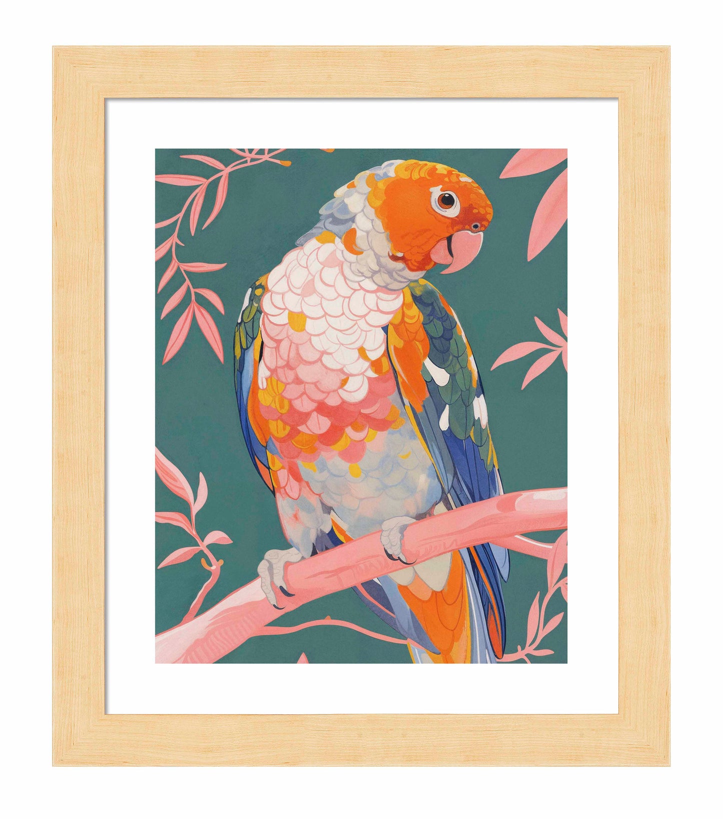 Prismatic Perch - Sun Conure in Dreamy Grove - Art Prints