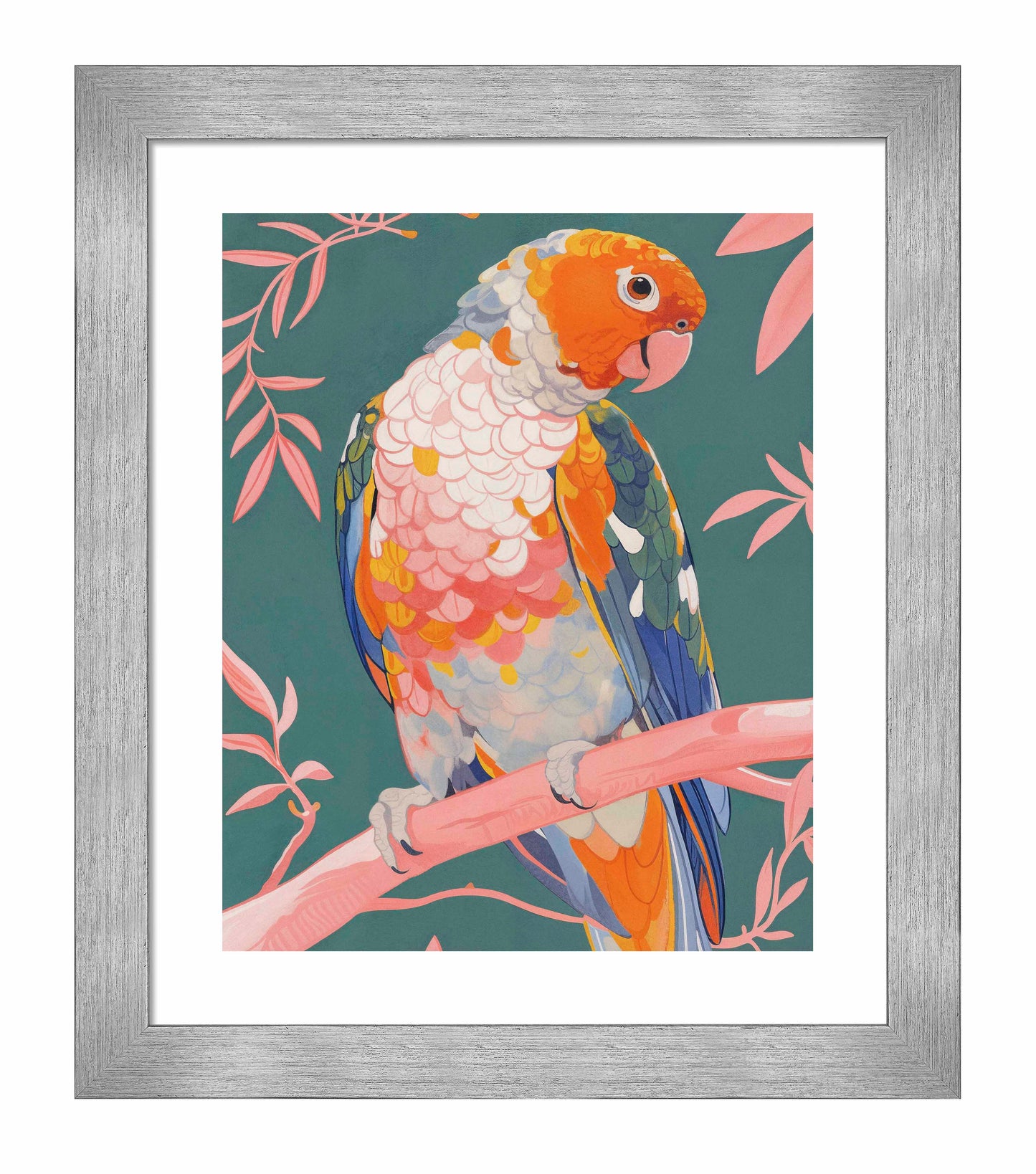 Prismatic Perch - Sun Conure in Dreamy Grove - Art Prints