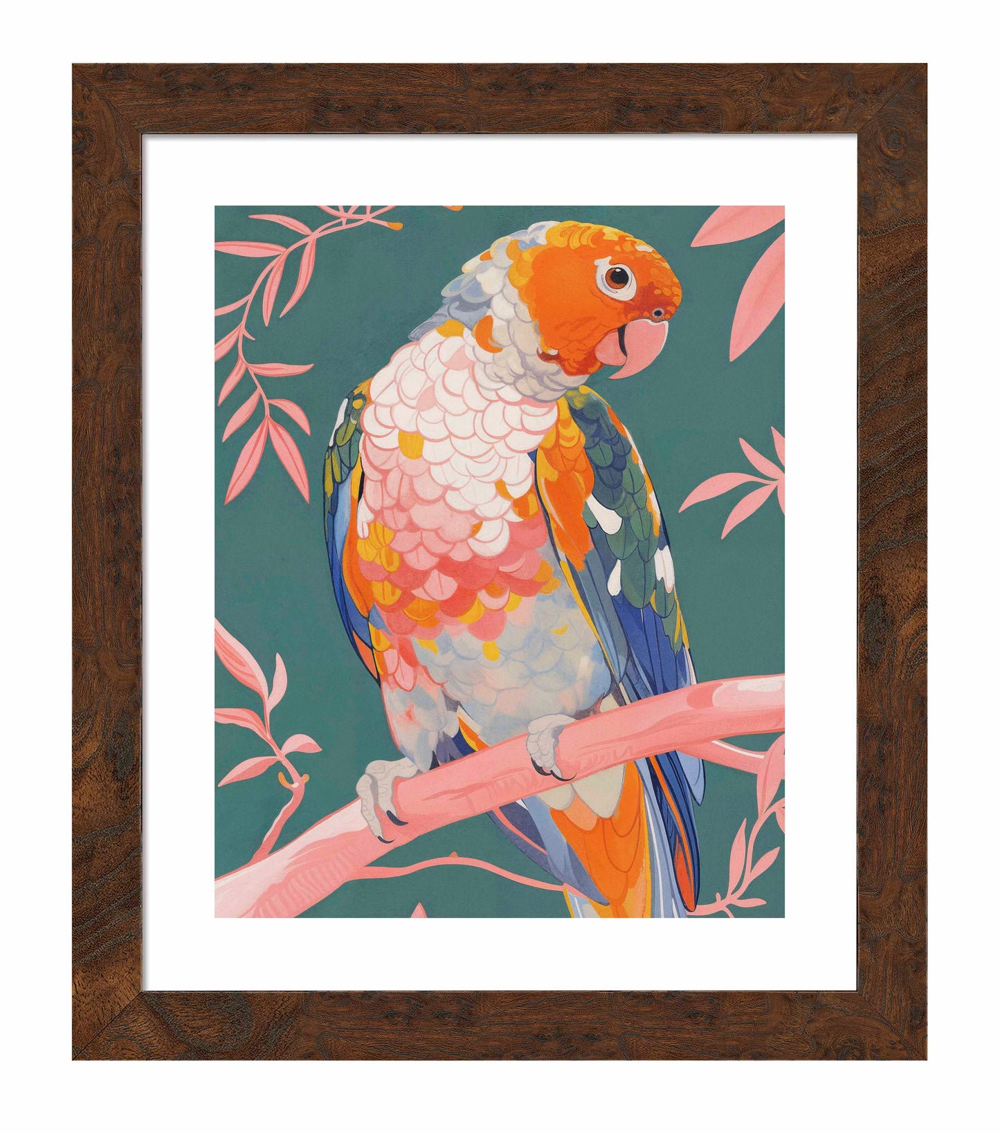 Prismatic Perch - Sun Conure in Dreamy Grove - Art Prints