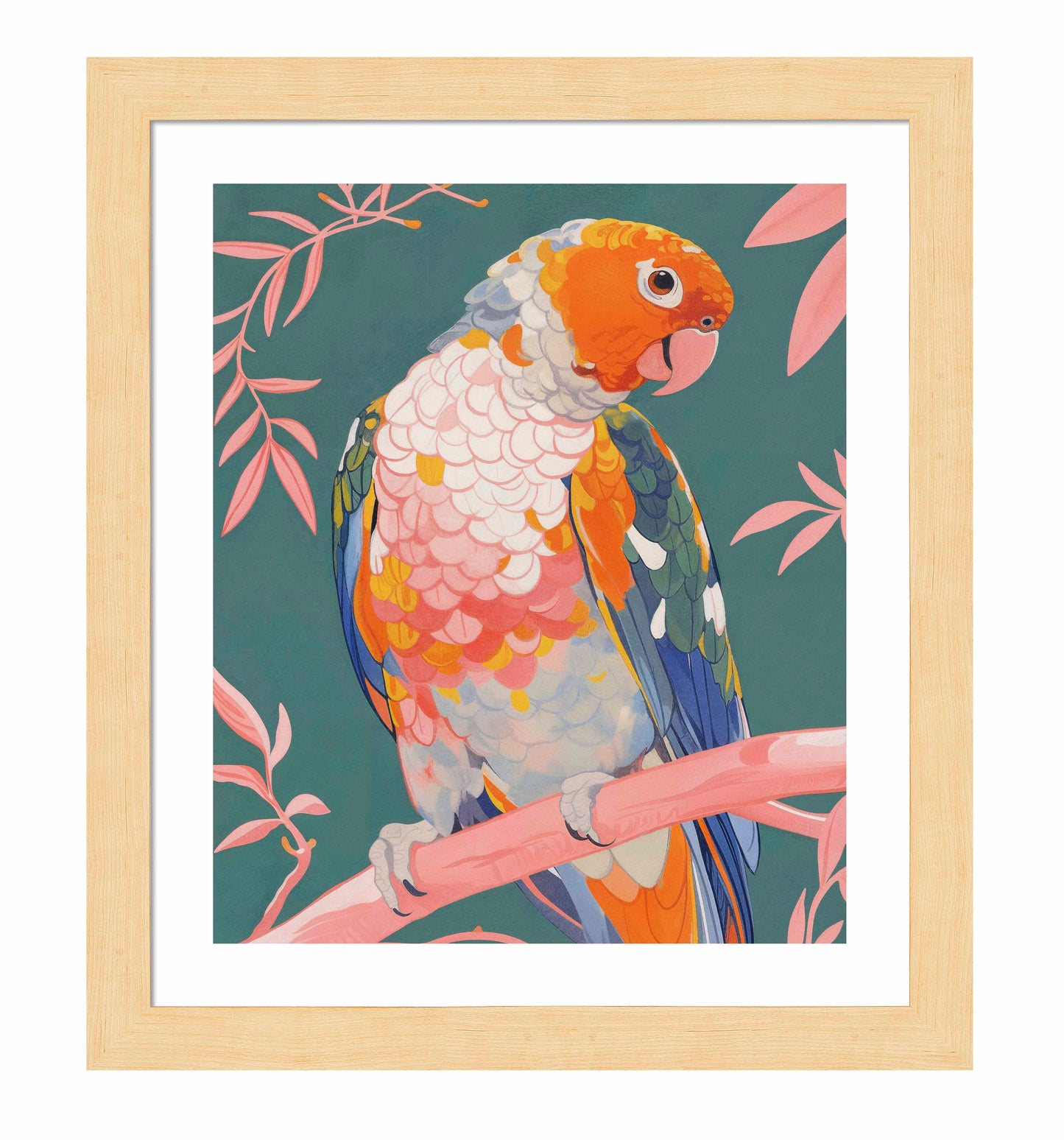 Prismatic Perch - Sun Conure in Dreamy Grove - Art Prints