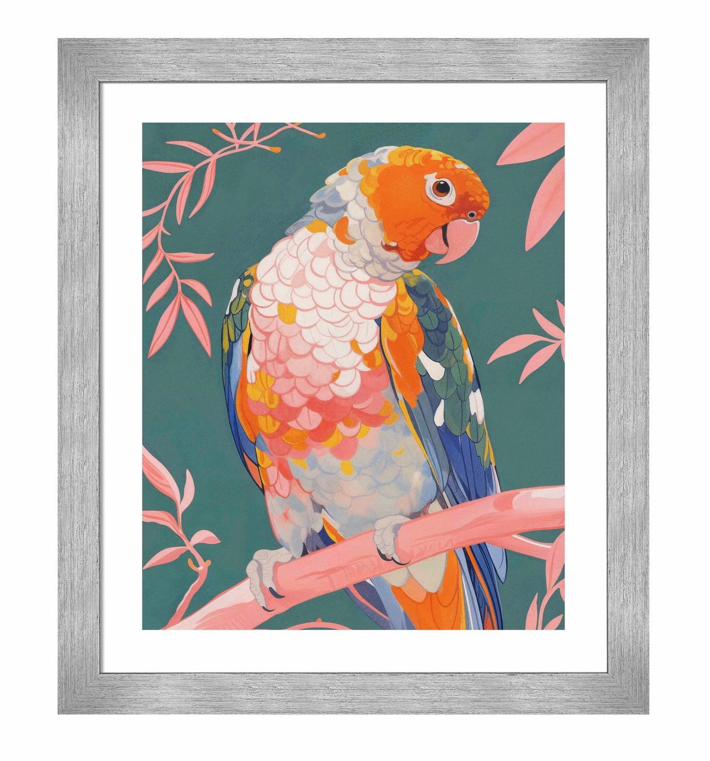 Prismatic Perch - Sun Conure in Dreamy Grove - Art Prints