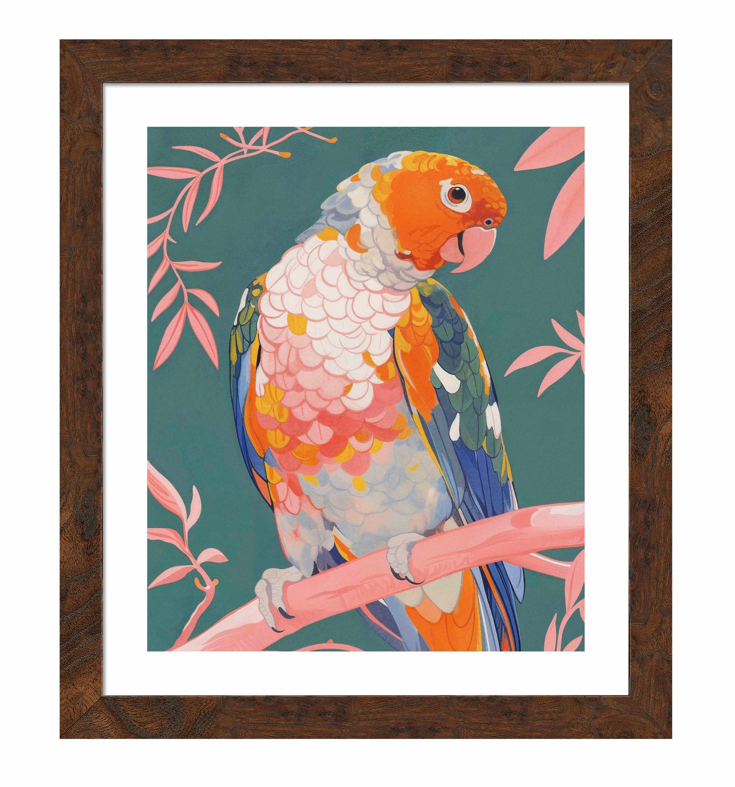 Prismatic Perch - Sun Conure in Dreamy Grove - Art Prints