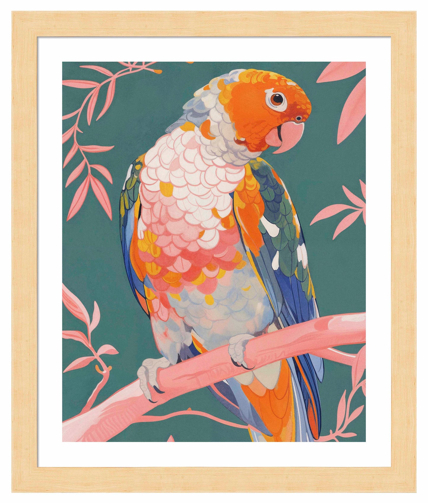 Prismatic Perch - Sun Conure in Dreamy Grove - Art Prints