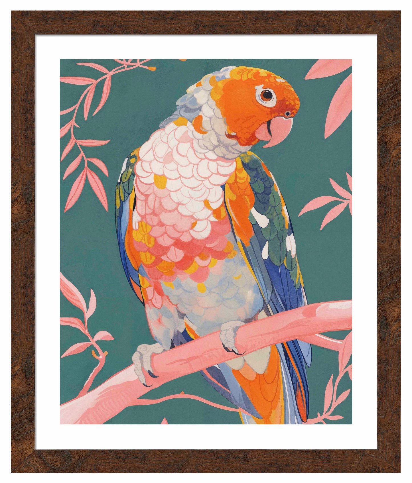 Prismatic Perch - Sun Conure in Dreamy Grove - Art Prints