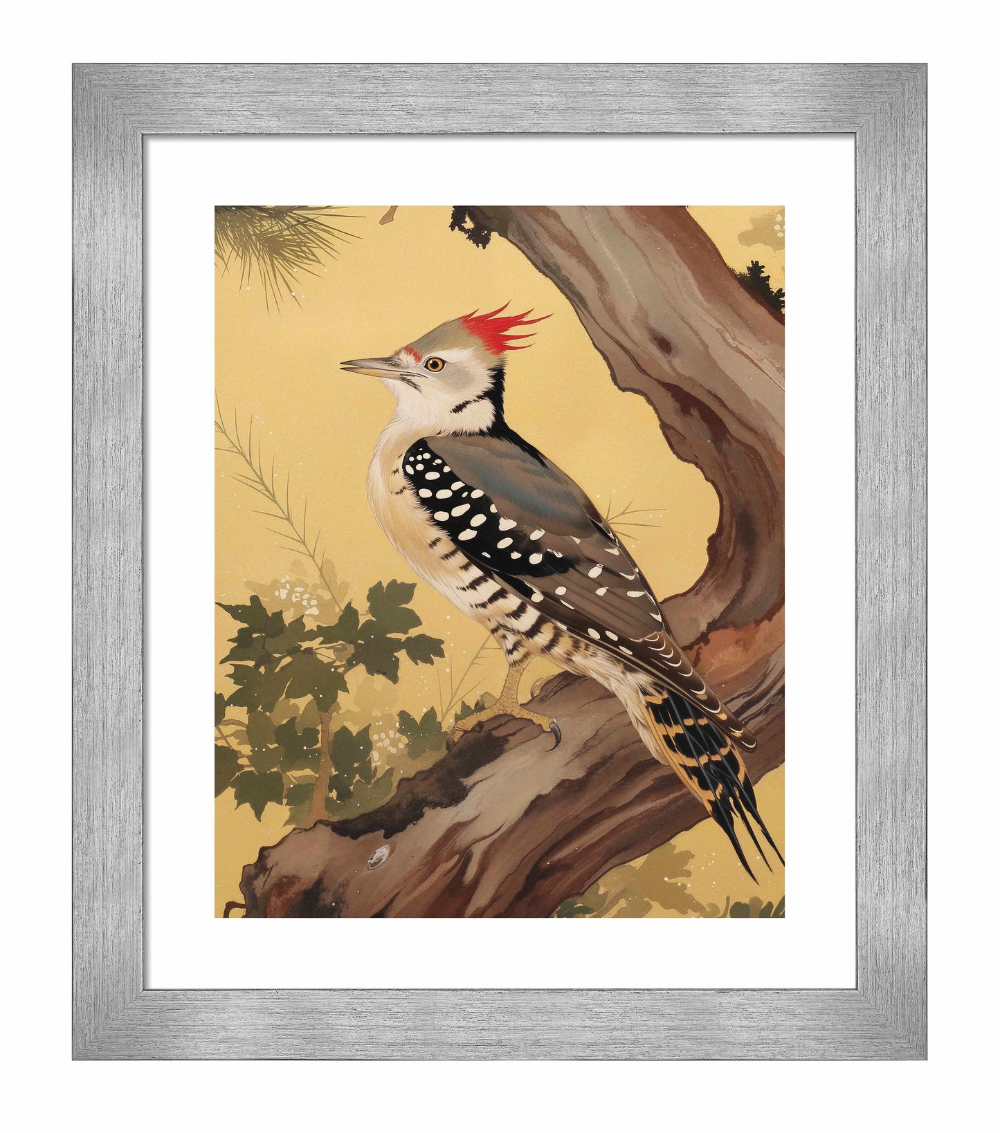 Echoes of the Forest - Woodpecker in Pine Haven - Art Prints