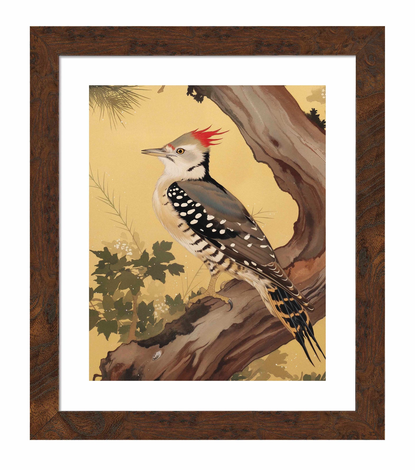 Echoes of the Forest - Woodpecker in Pine Haven - Art Prints