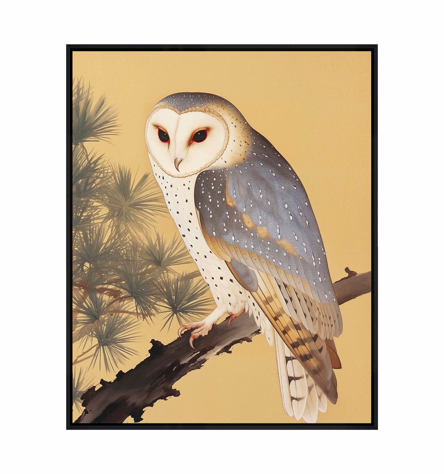 Nocturnal Whisper - Barn Owl in Pine Glade - Gallery Wrapped Canvas