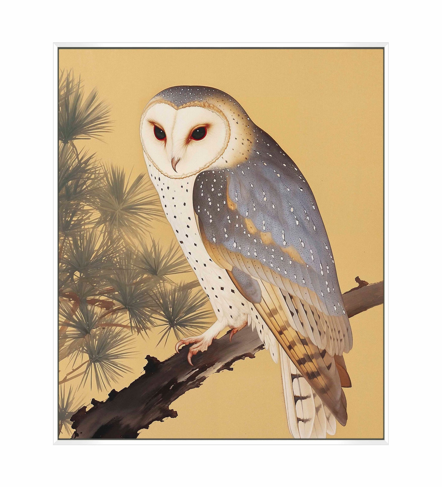 Nocturnal Whisper - Barn Owl in Pine Glade - Gallery Wrapped Canvas