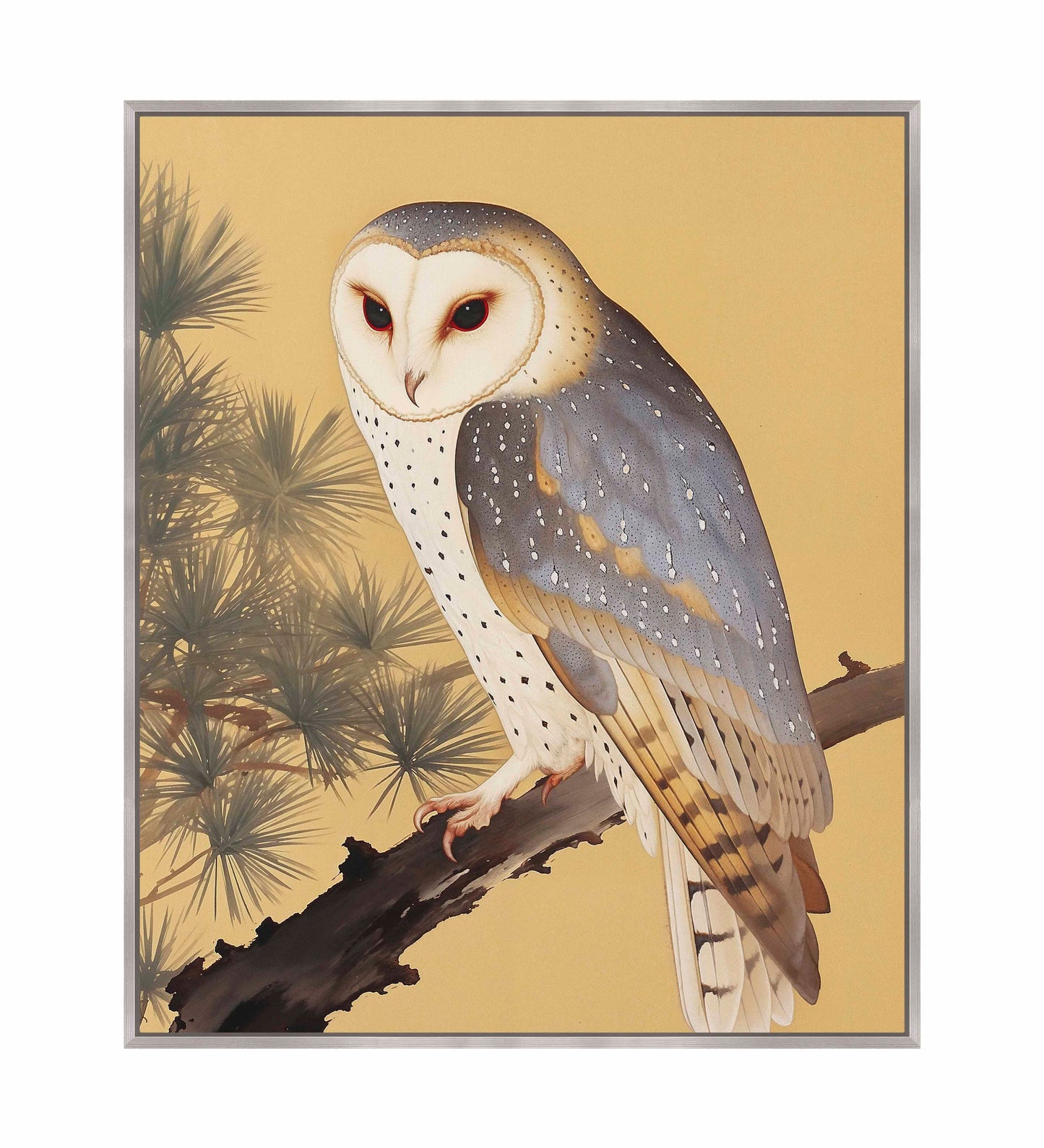 Nocturnal Whisper - Barn Owl in Pine Glade - Gallery Wrapped Canvas