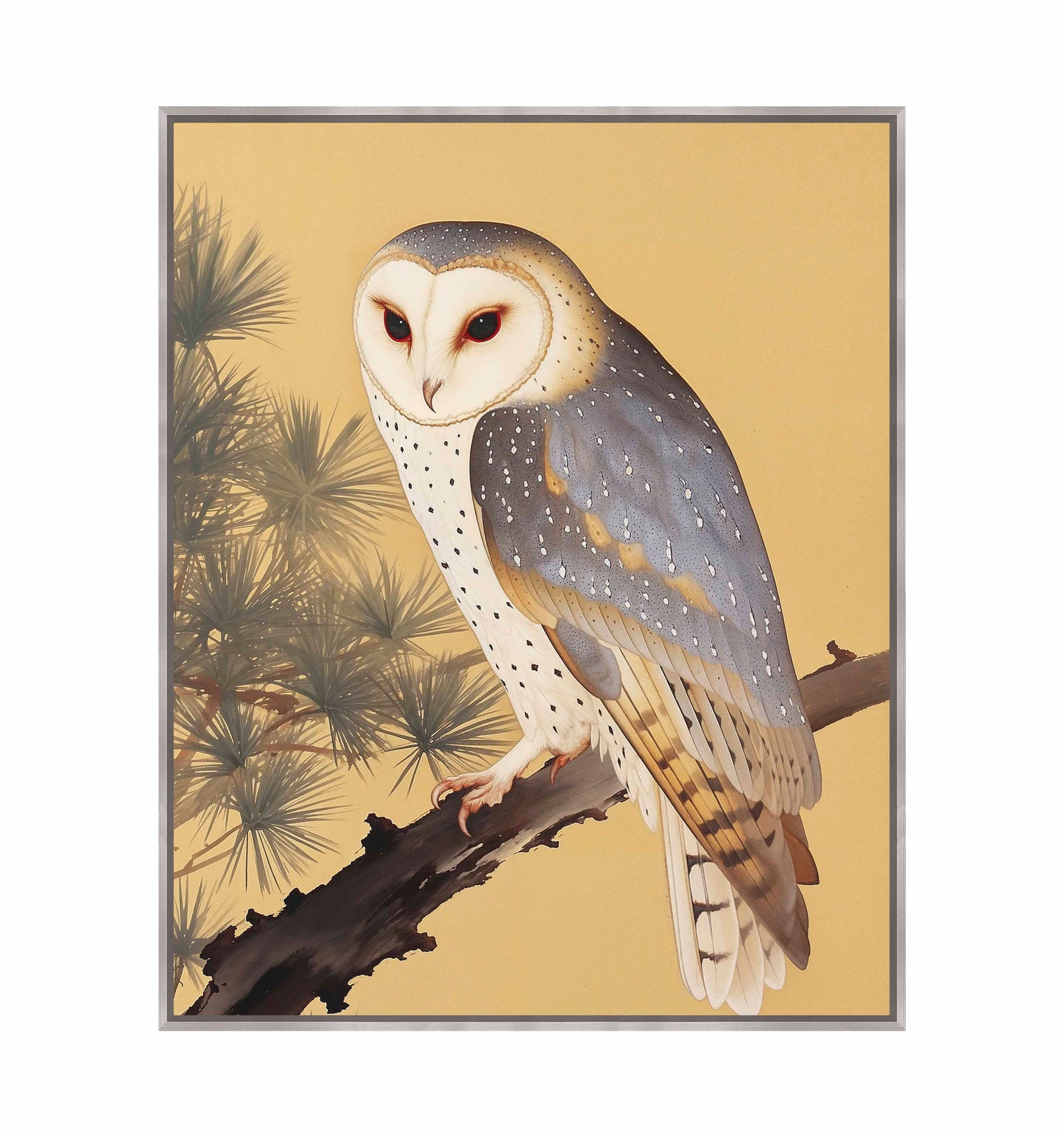 Nocturnal Whisper - Barn Owl in Pine Glade - Gallery Wrapped Canvas