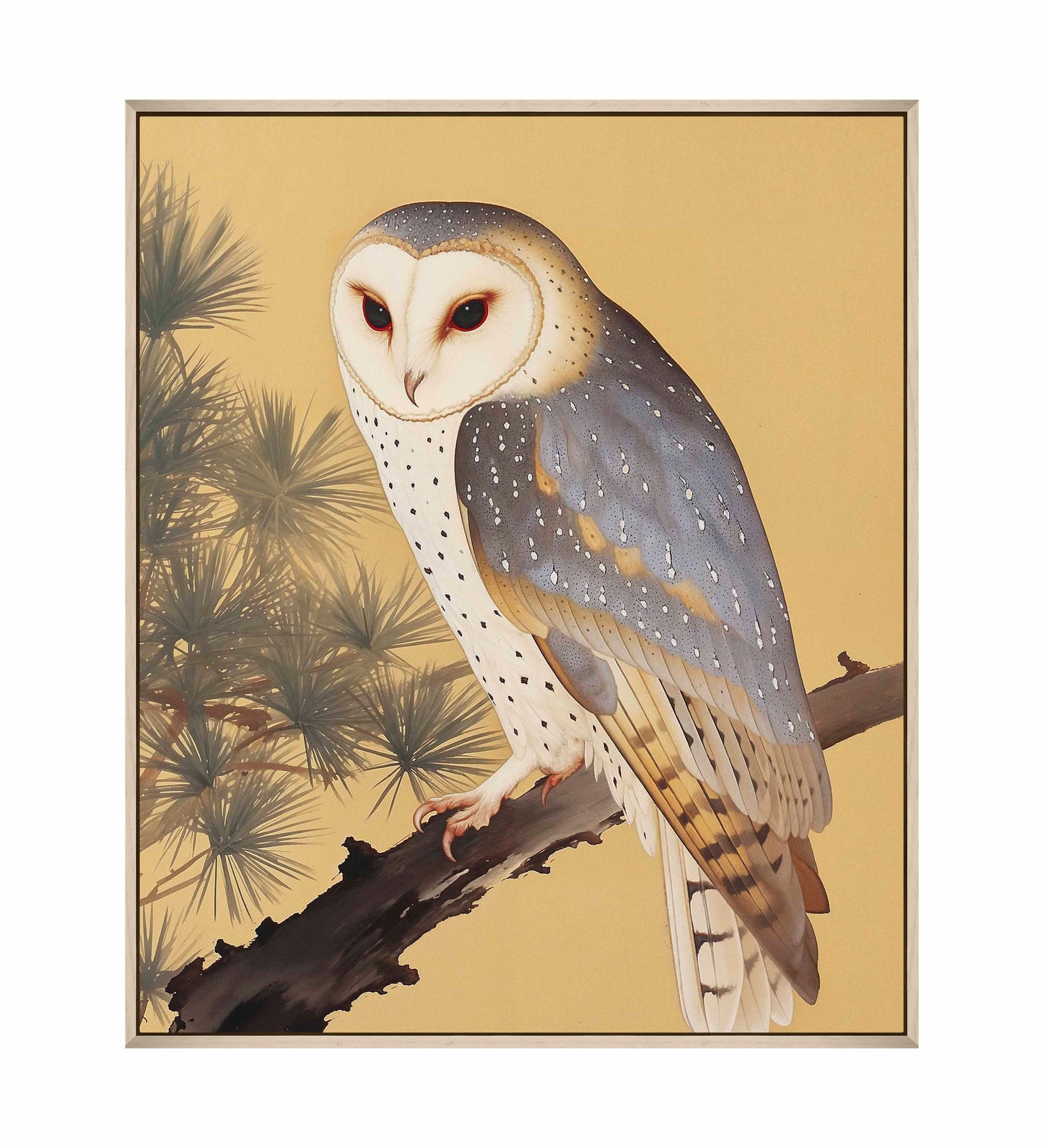Nocturnal Whisper - Barn Owl in Pine Glade - Gallery Wrapped Canvas
