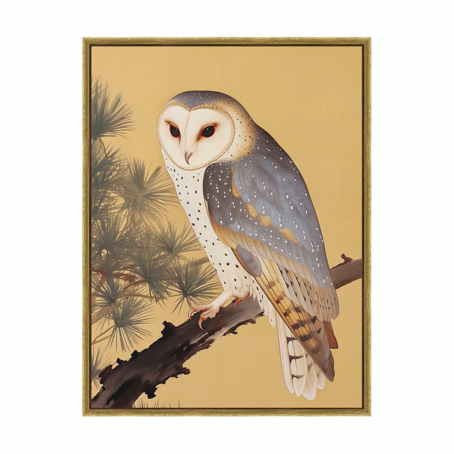 Nocturnal Whisper - Barn Owl in Pine Glade - Gallery Wrapped Canvas