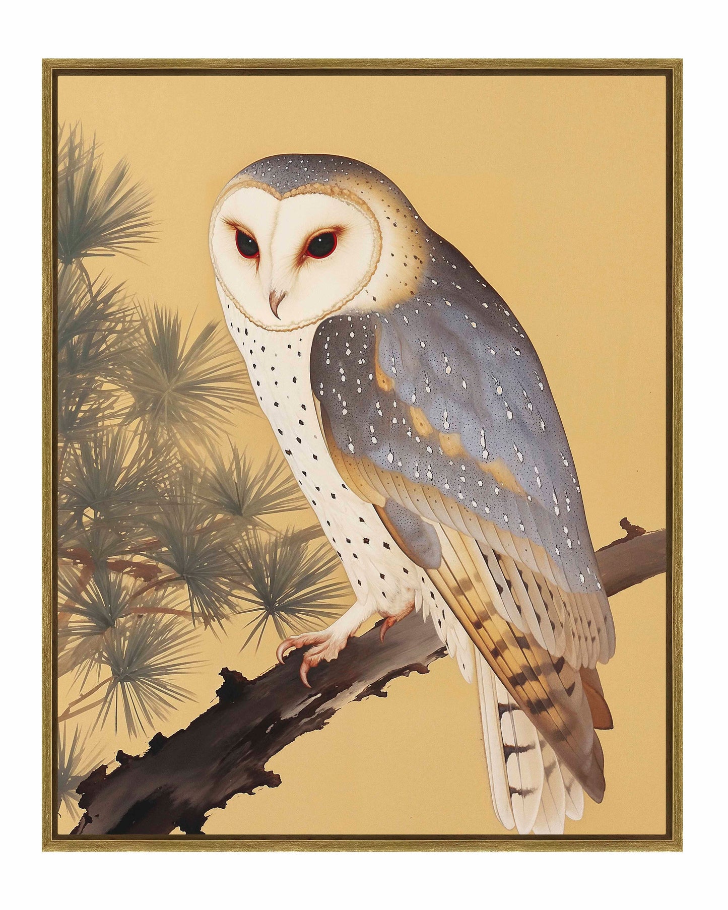 Nocturnal Whisper - Barn Owl in Pine Glade - Gallery Wrapped Canvas