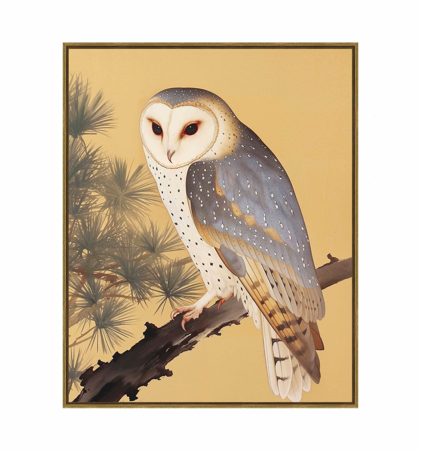 Nocturnal Whisper - Barn Owl in Pine Glade - Gallery Wrapped Canvas
