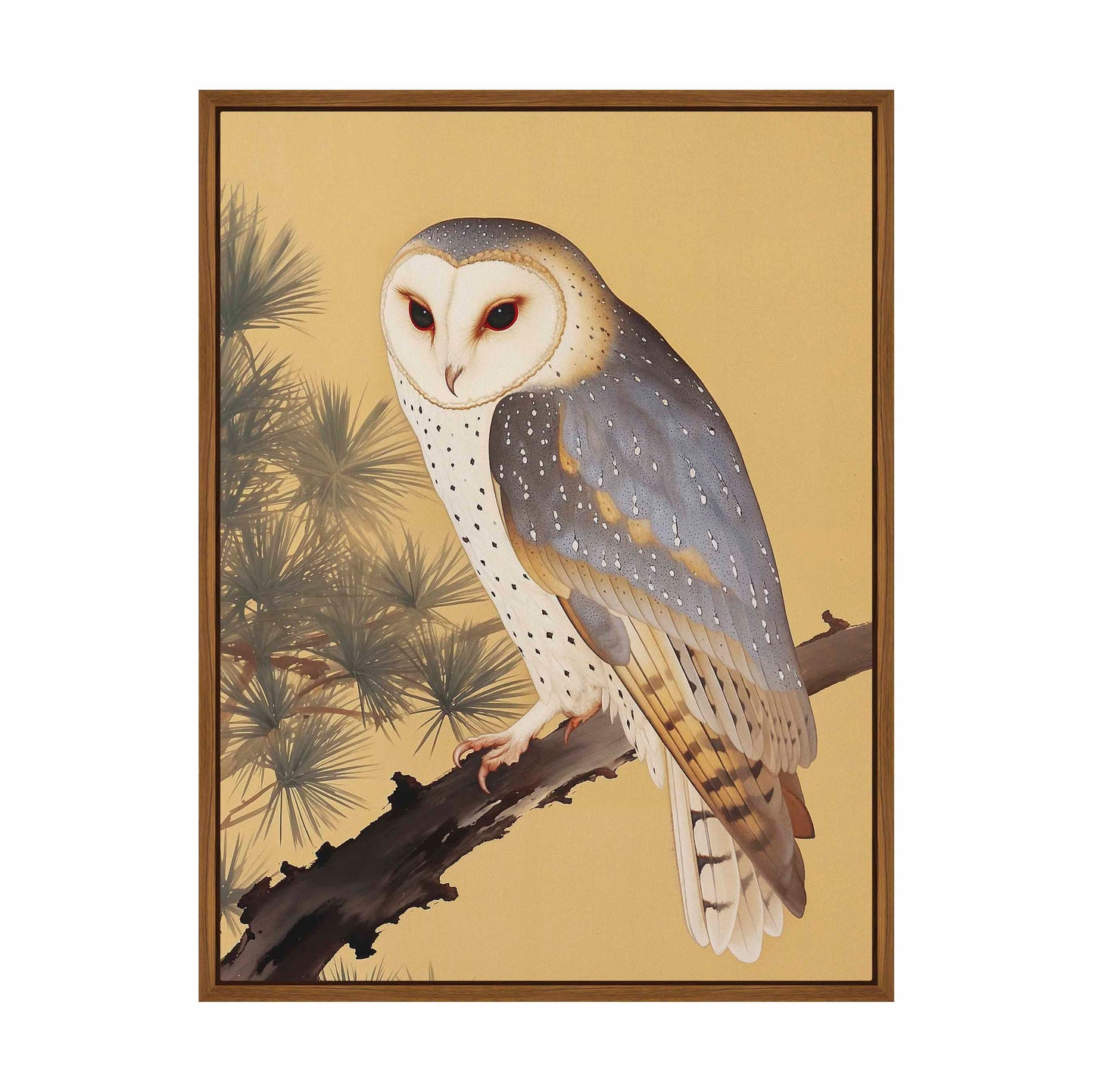 Nocturnal Whisper - Barn Owl in Pine Glade - Gallery Wrapped Canvas