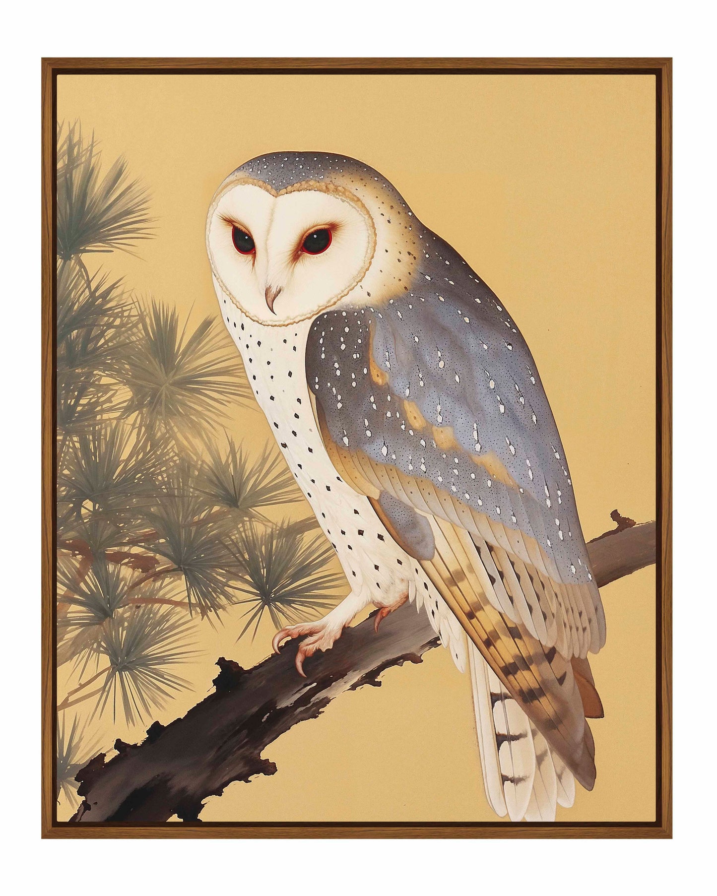 Nocturnal Whisper - Barn Owl in Pine Glade - Gallery Wrapped Canvas