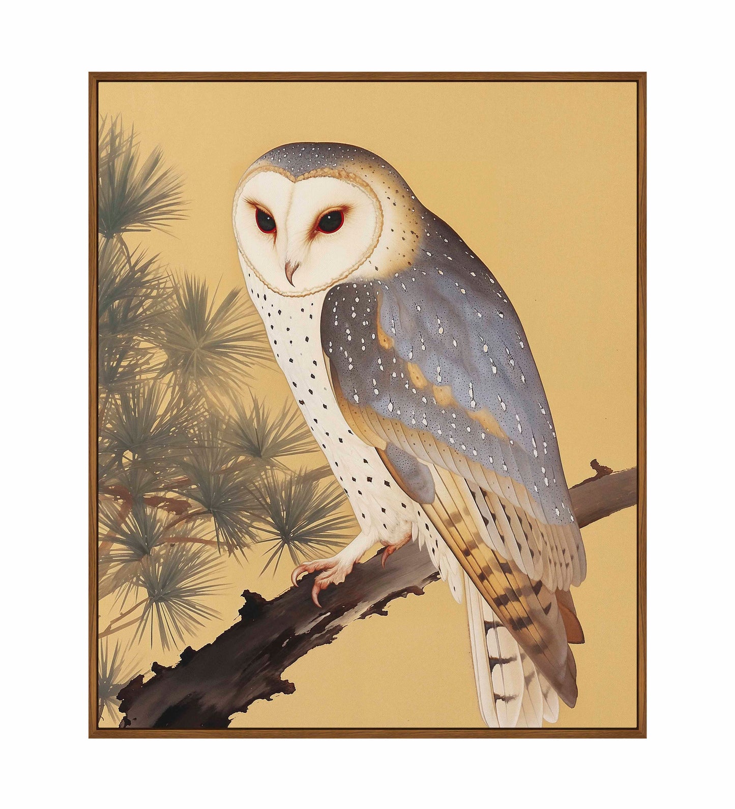 Nocturnal Whisper - Barn Owl in Pine Glade - Gallery Wrapped Canvas