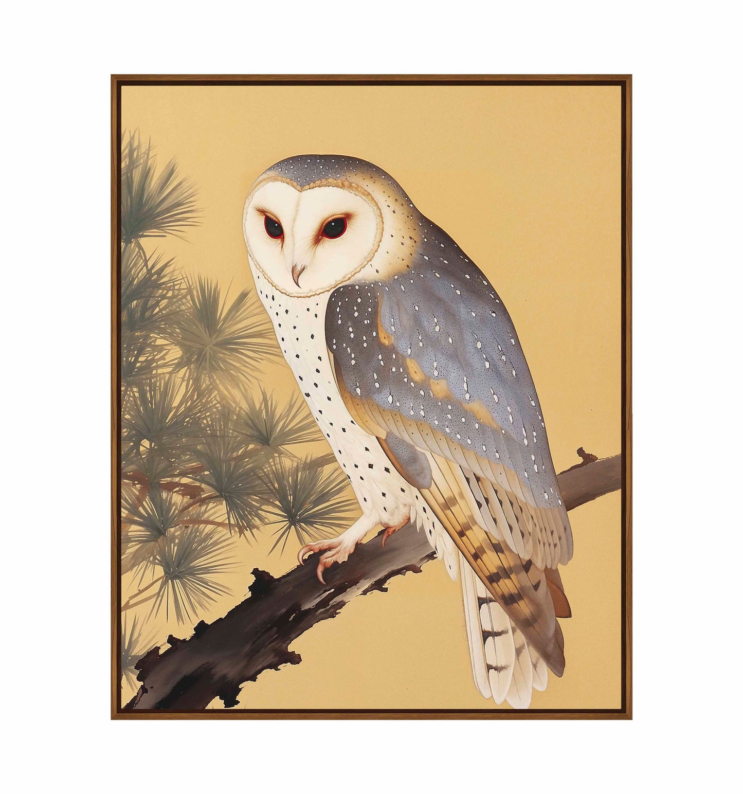 Nocturnal Whisper - Barn Owl in Pine Glade - Gallery Wrapped Canvas