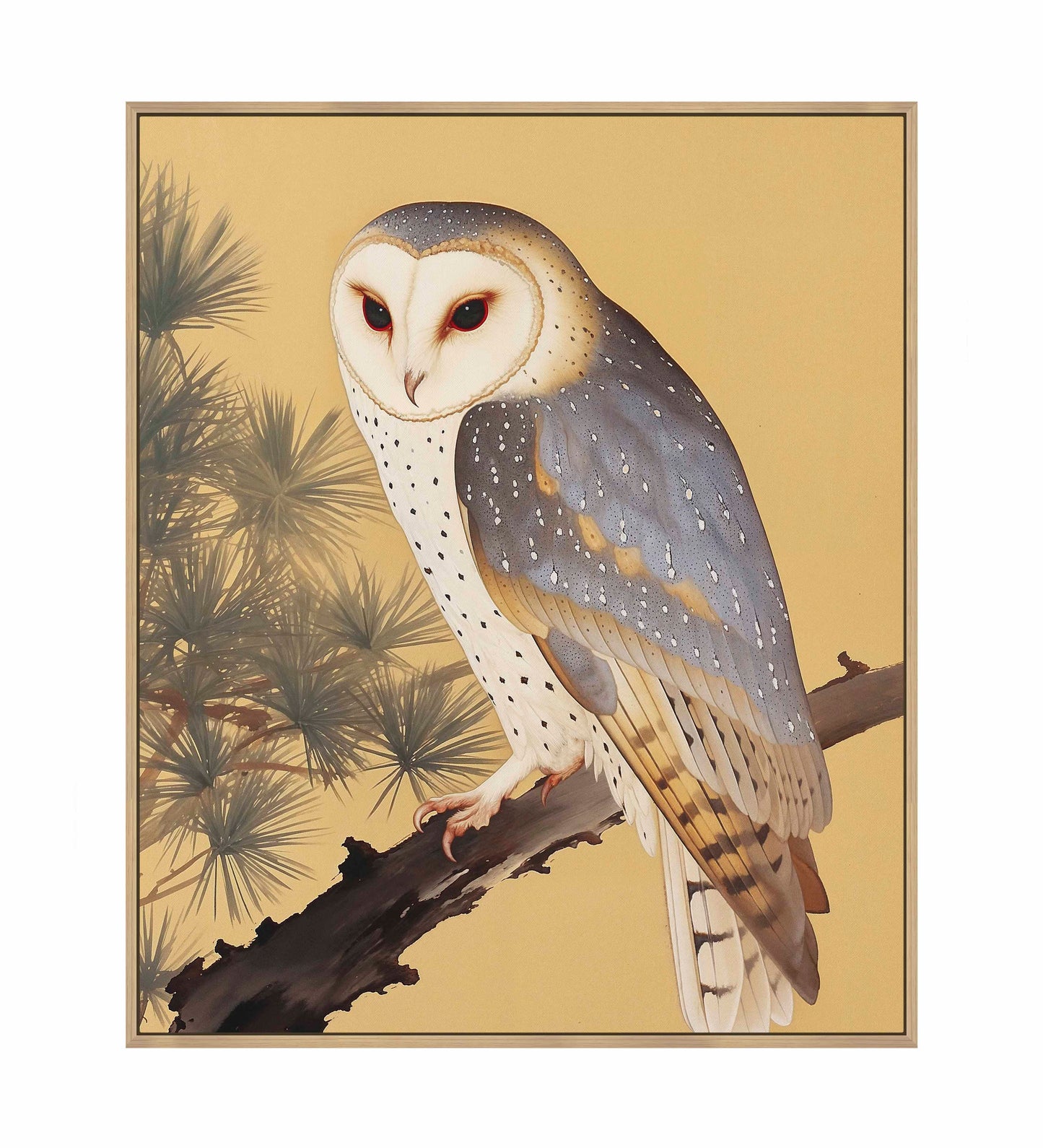Nocturnal Whisper - Barn Owl in Pine Glade - Gallery Wrapped Canvas
