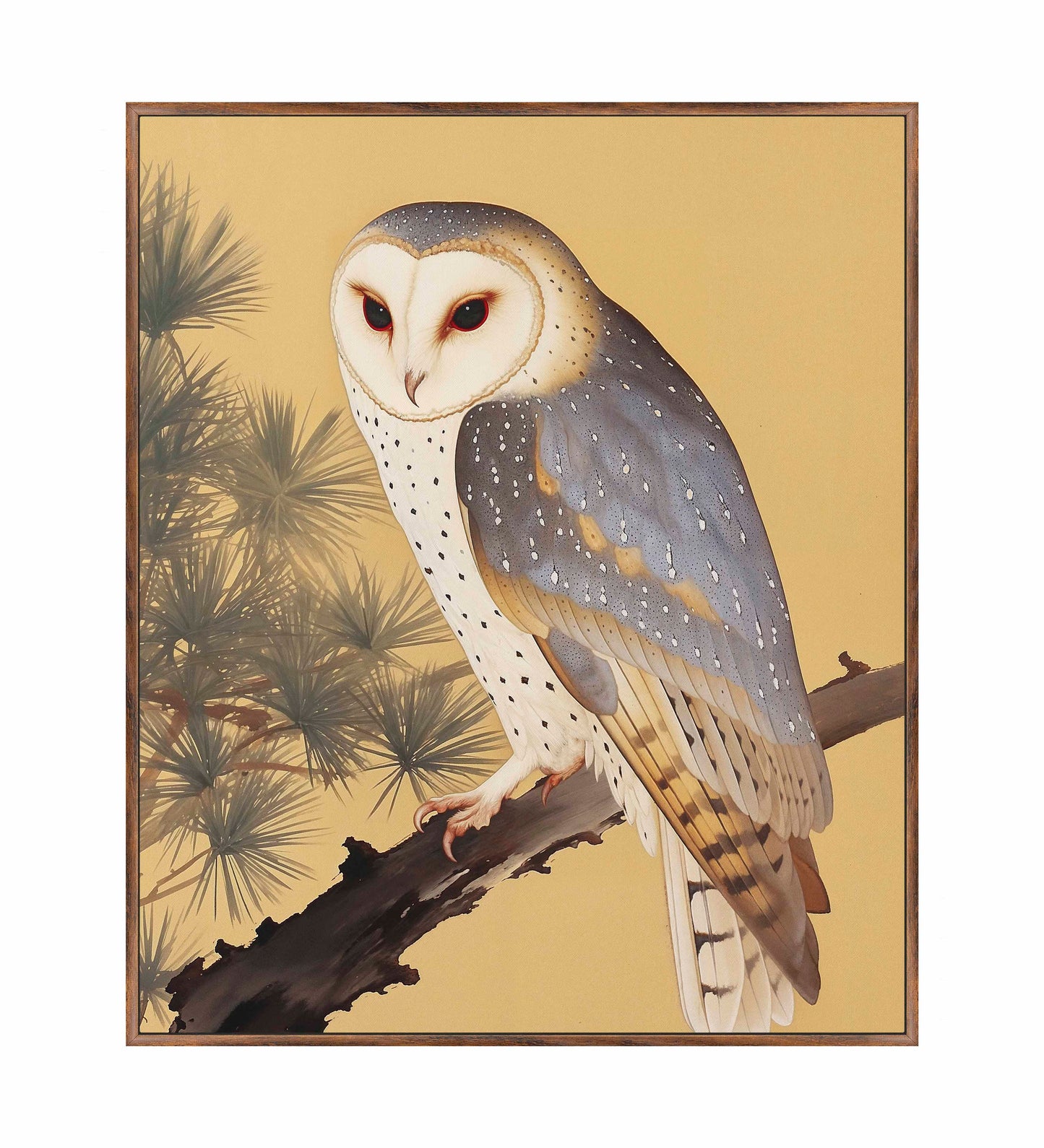 Nocturnal Whisper - Barn Owl in Pine Glade - Gallery Wrapped Canvas