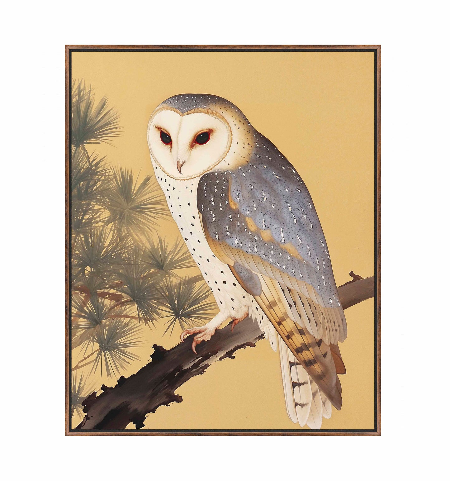 Nocturnal Whisper - Barn Owl in Pine Glade - Gallery Wrapped Canvas