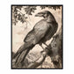 Regal Observer - Raven in Woodland Vista - Gallery Wrapped Canvas