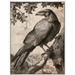 Regal Observer - Raven in Woodland Vista - Gallery Wrapped Canvas