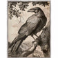 Regal Observer - Raven in Woodland Vista - Gallery Wrapped Canvas