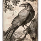 Regal Observer - Raven in Woodland Vista - Gallery Wrapped Canvas
