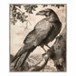 Regal Observer - Raven in Woodland Vista - Gallery Wrapped Canvas
