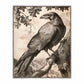 Regal Observer - Raven in Woodland Vista - Gallery Wrapped Canvas