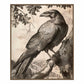 Regal Observer - Raven in Woodland Vista - Gallery Wrapped Canvas
