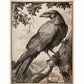 Regal Observer - Raven in Woodland Vista - Gallery Wrapped Canvas