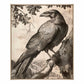 Regal Observer - Raven in Woodland Vista - Gallery Wrapped Canvas
