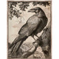 Regal Observer - Raven in Woodland Vista - Gallery Wrapped Canvas