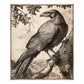 Regal Observer - Raven in Woodland Vista - Gallery Wrapped Canvas