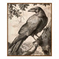 Regal Observer - Raven in Woodland Vista - Gallery Wrapped Canvas