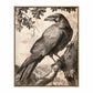 Regal Observer - Raven in Woodland Vista - Gallery Wrapped Canvas