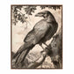 Regal Observer - Raven in Woodland Vista - Gallery Wrapped Canvas