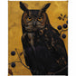 Golden Gaze - Great Horned Owl Among Berries - Gallery Wrapped Canvas